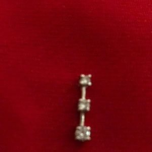 14k White Gold Three Diamond Pendant